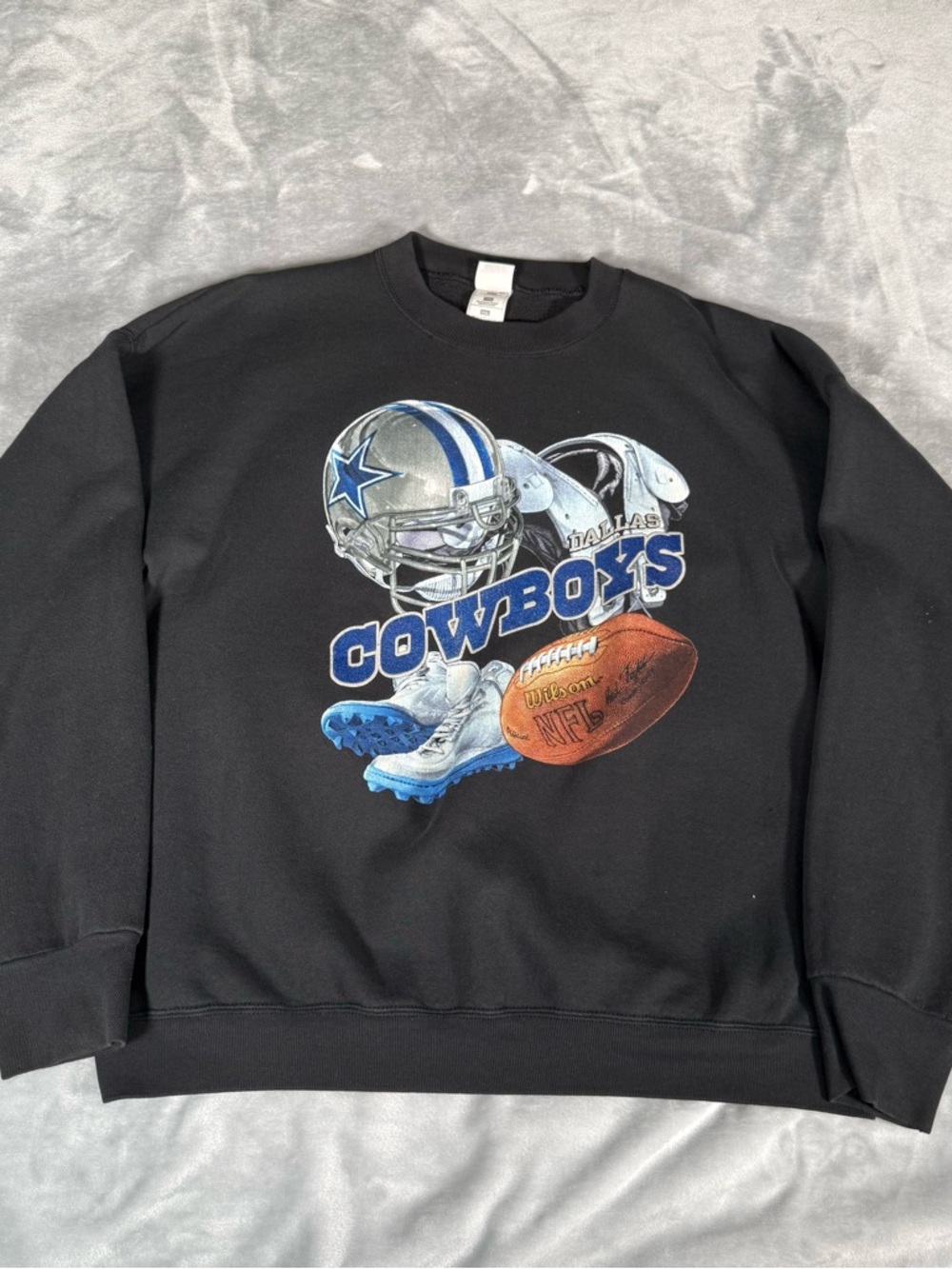 Vintage Dallas Cowboys NFL Sweatshirt Mens 2XL Fleece Faded Black Y2K